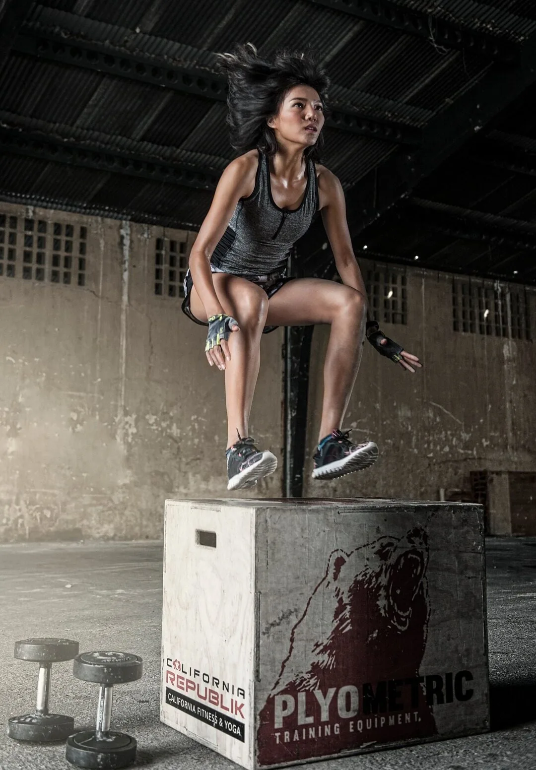 Athlete performing a box jump